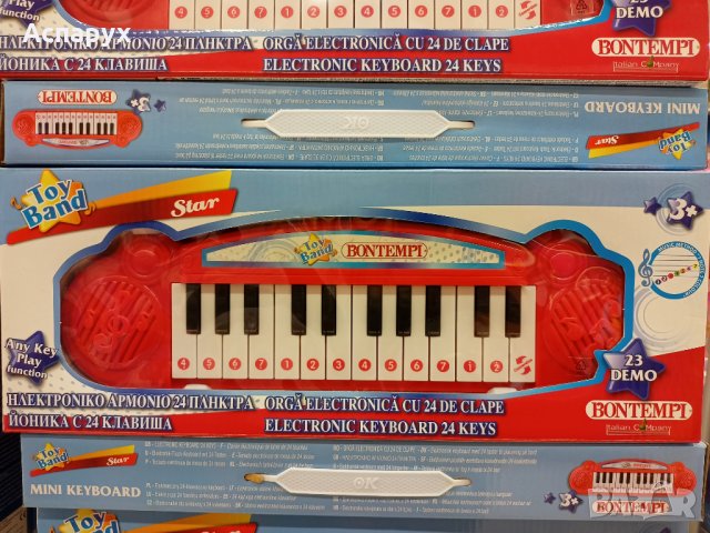 Детско пиано йоника с 24 клавиша - червена, снимка 2 - Музикални играчки - 35912875