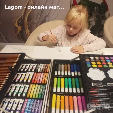 Детски комплект за рисуване и оцветяване Maaleo, 144 части, в куфарче, розов, снимка 13 - Рисуване и оцветяване - 52562029