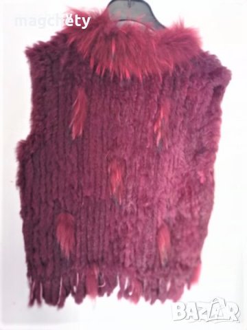 Дамски елек естествена кожа- заек, снимка 2 - Елеци - 34680986