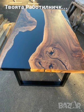 Дървени маси с епоксидна смола, снимка 2 - Маси - 53834062