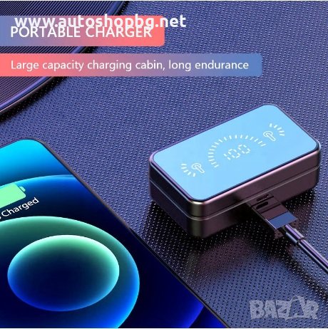 Безжични слушалки TWS, с огледало, Bluetooth 5.0, LED дисплей, IPX-5, снимка 2 - Bluetooth слушалки - 41912676