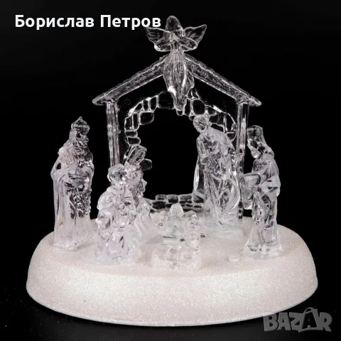 Коледна LED осветена акрилна скулптура на Рождество Христово, снимка 2 - Декорация за дома - 56229974