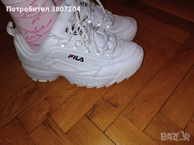 Бели високи маратонки Фила, снимка 2 - Маратонки - 55748489