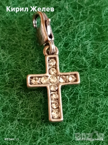 Сребърен медальон с инкрустирани кристали стилен дизайн много красив 52616, снимка 3 - Колиета, медальони, синджири - 53051486