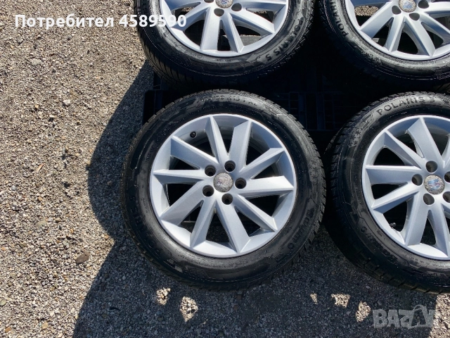 Алуминиеви джанти 15цола 5x100 + ЗИМНИ ГУМИ Barum за Seat Ibiza,Skoda Fabia,Vw Polo,Audi A1, снимка 5 - Гуми и джанти - 52258948