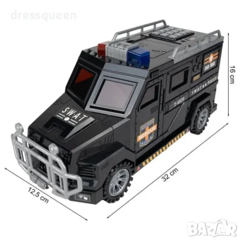 4609 Детска касичка "Полицейска кола" с пръстов отпечатък, ПИН код и мелодии, снимка 4 - Други - 48905979