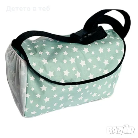 Чанта за бебешка количка мента звезди, снимка 1