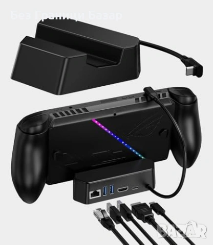 Нова станция Док за ROG Xbox Ally X 5в1 HDMI 2.1 4K@144Hz LAN 1Gbps 100W PD, снимка 2 - Друга електроника - 53647557