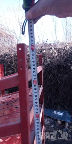 Метален стелаж с рафтове 160/54/34см етажерка червен с 10 рафта, снимка 3 - Стелажи и щандове - 53657352