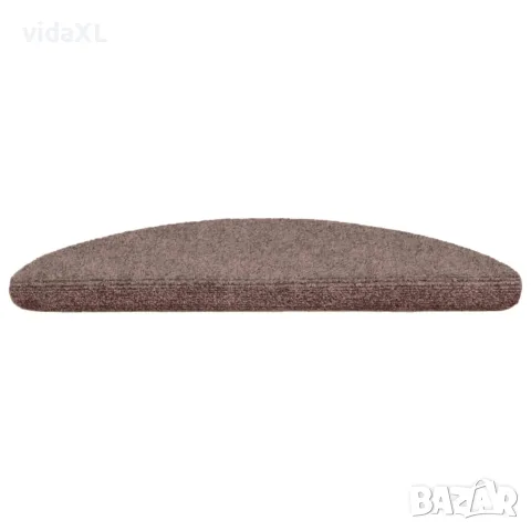 vidaXL Постелки за стълби, самозалепващи се, 10 бр., 56x17x3 см, светлокафяви, полукръгли, снимка 4 - Изтривалки - 56146121