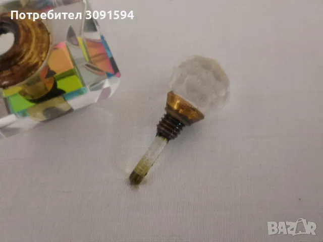 Старо  колекционерско кристално шише за парфюм , снимка 4 - Антикварни и старинни предмети - 49708319