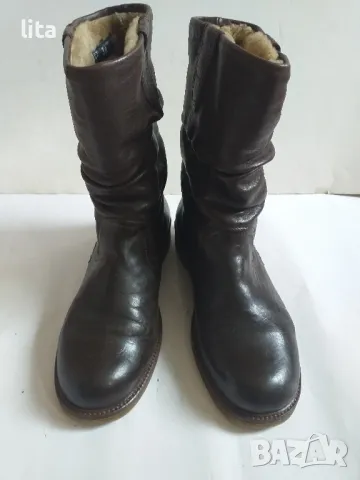 Кожени зимни боти (кафяви) Размер 38 