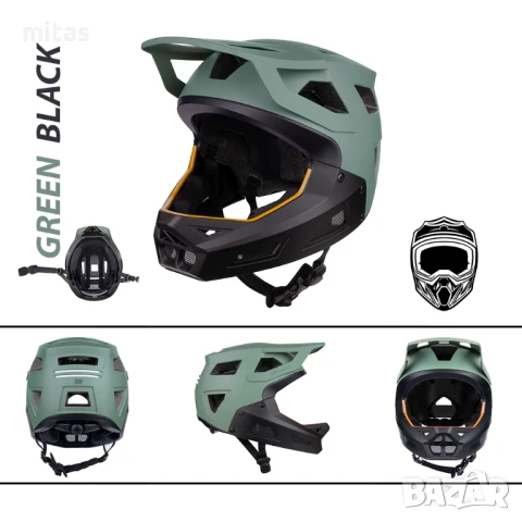 Кросова каска DROP, Full Face, Олекотена, Сертифицирана - Вело, Скутер, снимка 2 - Аксесоари за велосипеди - 51303262