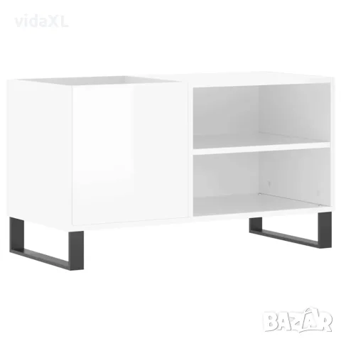 vidaXL Шкаф за грамофонни плочи бял гланц 85x38x48 см инженерно дърво, снимка 1 - Шкафове - 56148134
