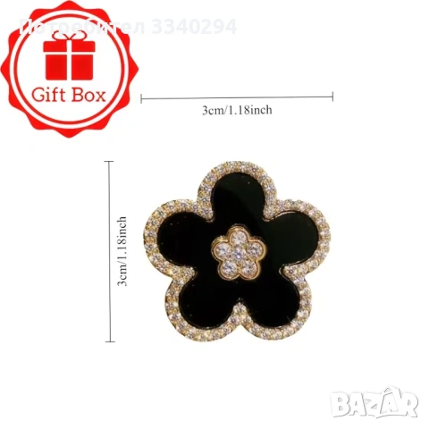 Дамска брошка цвете с камъни, снимка 3 - Други - 53639104