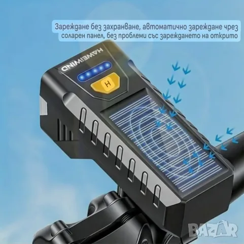 К-т Фар+Стоп със соларно захранване и USB, снимка 5 - Аксесоари за велосипеди - 56138156