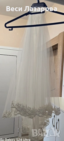 продавам булчинска рокля с обръч и воал , снимка 12 - Сватбени рокли - 53658480