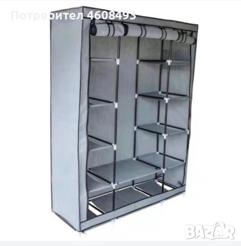 Текстилен голям гардероб, снимка 2 - Гардероби - 51878572