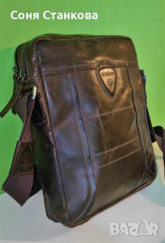 STRELLSON - Мъжка чанта за през рамо - естествена кожа, снимка 4 - Чанти - 42115206