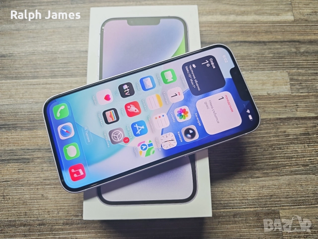 Като нов iPhone 14 5G 128 GB Purple A1 гаранция
