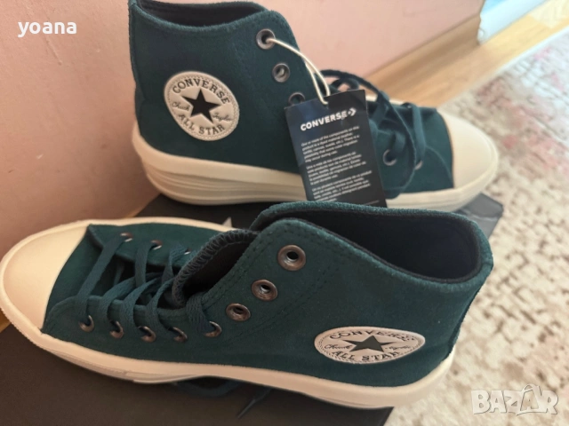 Оригинални Converse Chuck Taylor All Star в красив тъмнозелен цвят, снимка 4 - Маратонки - 53724252