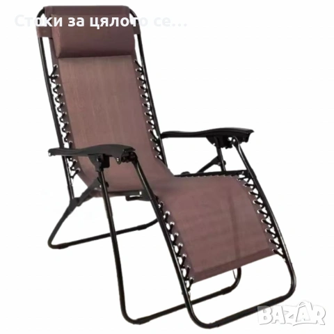 Плажен стол-шезлонг с възглавничка 175x52см до 120кг, снимка 3 - Градински мебели, декорация  - 53703636