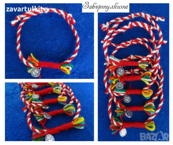 Арт мартеници гривни от вълна, снимка 2 - Български сувенири - 53253836