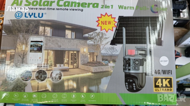 Тройна соларна безжична въртяща камера WIFI 12MP, снимка 4 - Други - 53816721