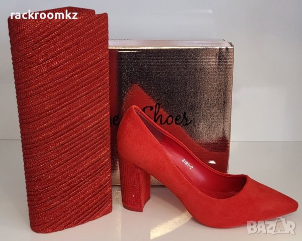Червени дамски обувки на ток модел: 3191-2 Red, снимка 5 - Дамски обувки на ток - 40132369