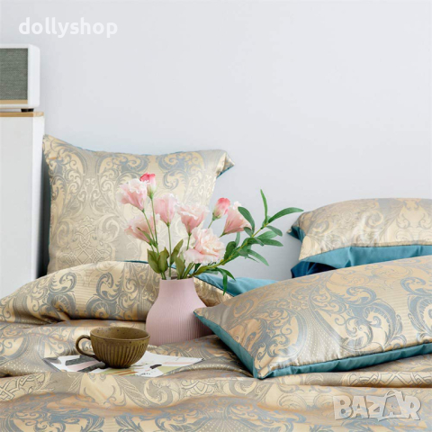 Комплект Спално Бельо от Жакард Сатен Цвят King and Queen, снимка 3 - Спално бельо - 40035576