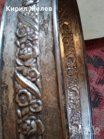Античен поднос с дръжки декориран сребърен или посребрен 54307, снимка 7 - Антикварни и старинни предмети - 53601258