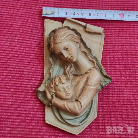 Винтидж барелев Мадона с Младенеца, Италия. , снимка 4 - Антикварни и старинни предмети - 53035886