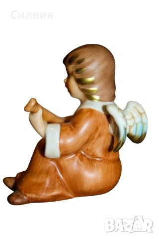 Порцеланова фигурка Goebel – Ангелче с лютня (Weihnacht), снимка 2 - Антикварни и старинни предмети - 53722062