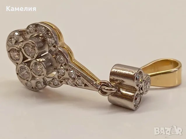 Руско злато. Висулка с брилианти , снимка 11 - Колиета, медальони, синджири - 56242979