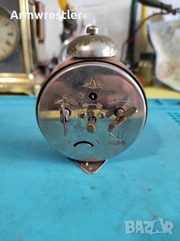 Стар Румънски Часовник Будилник Aradora, снимка 4 - Антикварни и старинни предмети - 44837505