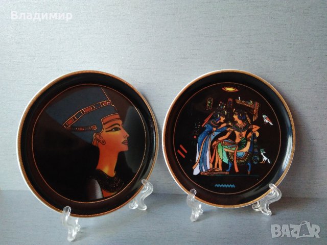 Сувенирни чинийки 2 броя с изображения от древен Египет