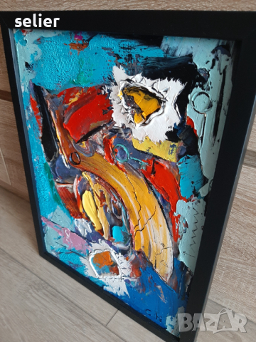 Авангард-маслени бои,релефна картина, снимка 2 - Картини - 35715370