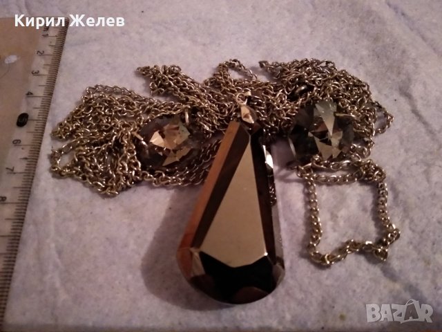 РАЗКОШНО КОЛИЕ ФЕШЪН ОГЪРЛИЦА БЛАГОРОДНА СТОМАНА с ФАСЕТИРАН ОПУШЕН КРИСТАЛ / КВАРЦ 37110, снимка 14 - Колиета, медальони, синджири - 41681958
