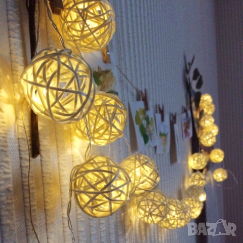 Коледни лампички декорация – крушки с батерии 10 броя "1 цвят ,като на снимките", снимка 7 - Други стоки за дома - 52086364