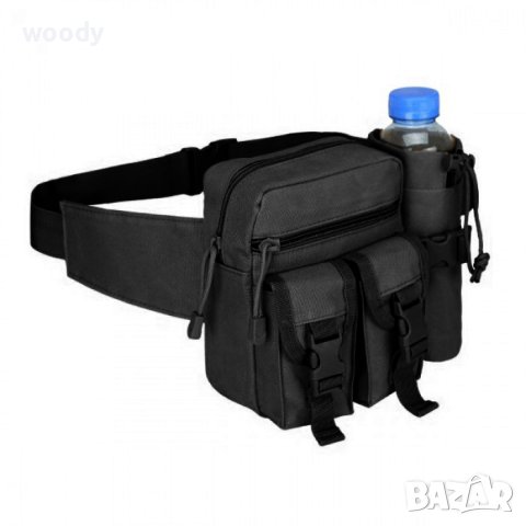 Тактическа чанта с колан ALPINE, Черен цвят, снимка 2 - Екипировка - 41717982