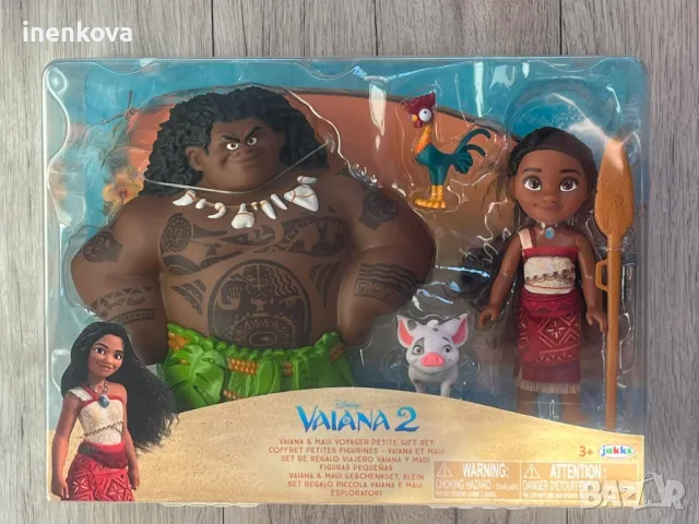 Комплект кукли Смелата Ваяна (Моана) - Мауи, Ваяна, Пуа и Хей Хей, снимка 2 - Кукли - 49007058