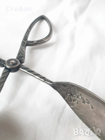 Посебрена щипка, снимка 6 - Антикварни и старинни предмети - 52038528