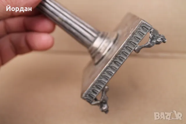 Посребрен свещник, снимка 8 - Антикварни и старинни предмети - 49849137