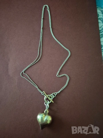 красиво колие бяло жълто сребро, снимка 3 - Колиета, медальони, синджири - 53302535