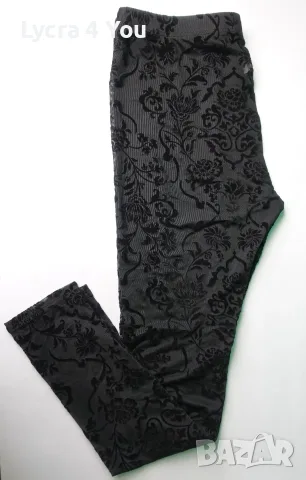 Черен тюлен клин с флорална релефна окраска L/XL, снимка 6 - Клинове - 56135268