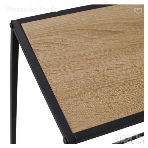 Декоративна помощна масичка Mercado Trade, Метал-Дърво, Кафяв-Черен, снимка 2 - Маси - 52323102