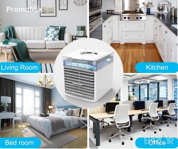 Мини въздушен охладител Basein Nexfan-01 air cooler 10W 3 скорости вентилатор с вода LED светлини пр, снимка 2 - Вентилатори - 41954720