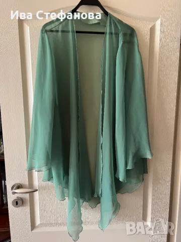 Нежна зелена универсален размер  феерична наметка туника от тюл воал 