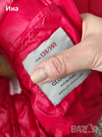 Червено преходно яке р-р 134/140 см., снимка 4 - Детски якета и елеци - 36337728