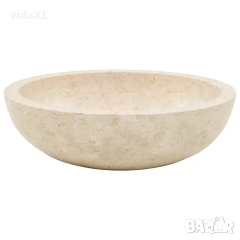 vidaXL Мивка, 40x12 см, мрамор, кремава, снимка 5 - Мивки - 56146003